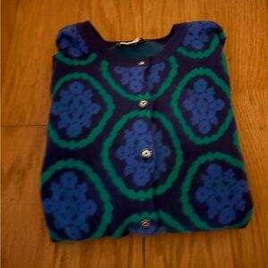 Isaac Mizrahi Live Snowflake Purple and Cotton Cardigan